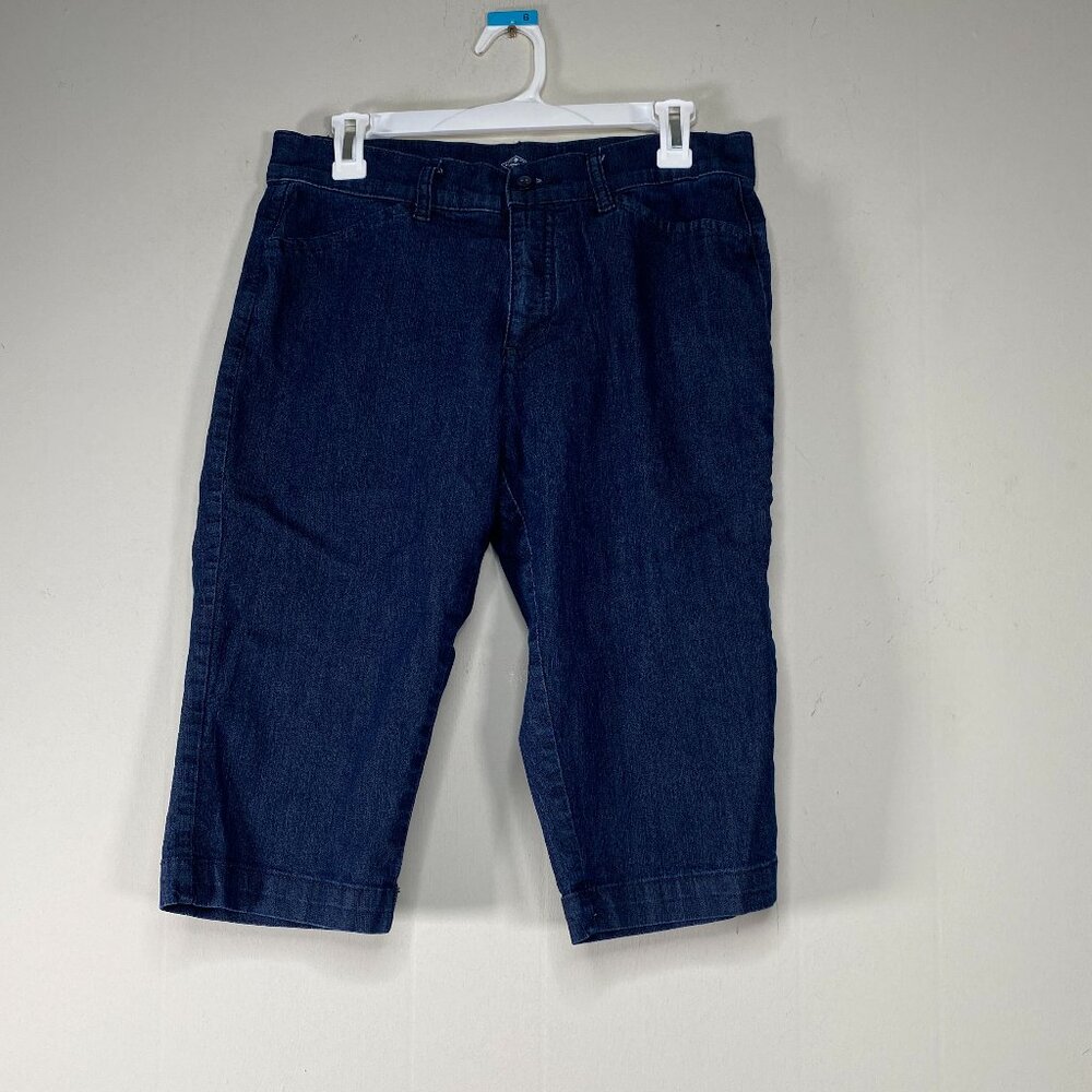 St. John's Bay PETITE Capri Denim Jeans Women's 8P Mid Rise Blue Casual